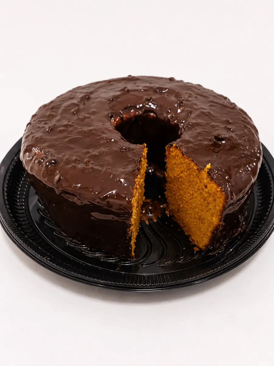 Bolo de cenoura com cobertura de chocolate