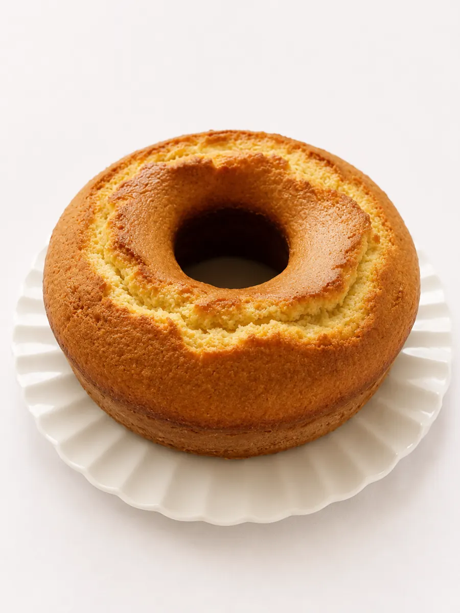 Bolo simples amarelo fatiado