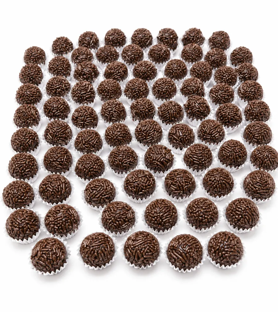 Brigadeiros tradicionais em forminhas