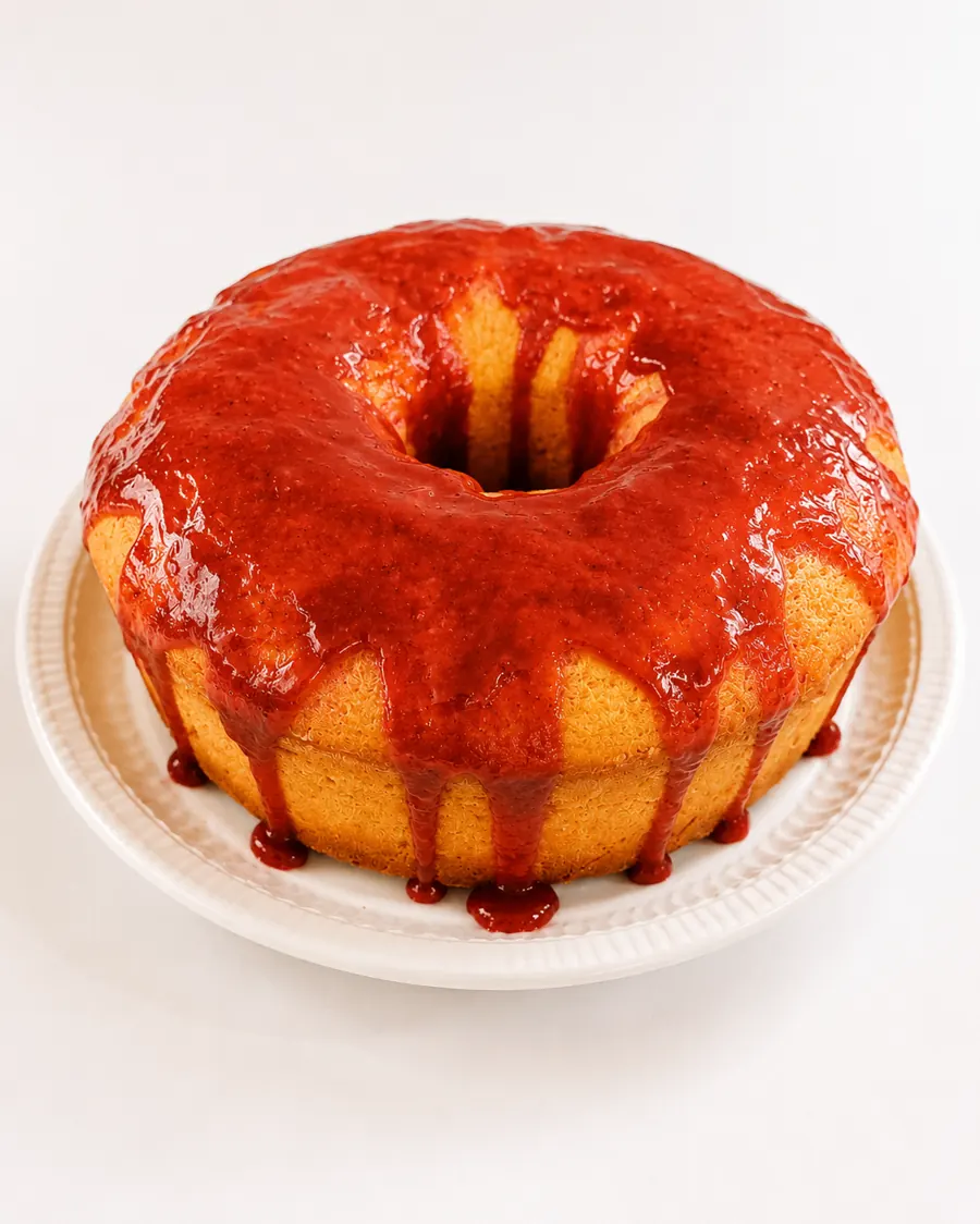 Bolo de fubá caseiro em mesa posta